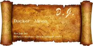 Ducker János névjegykártya